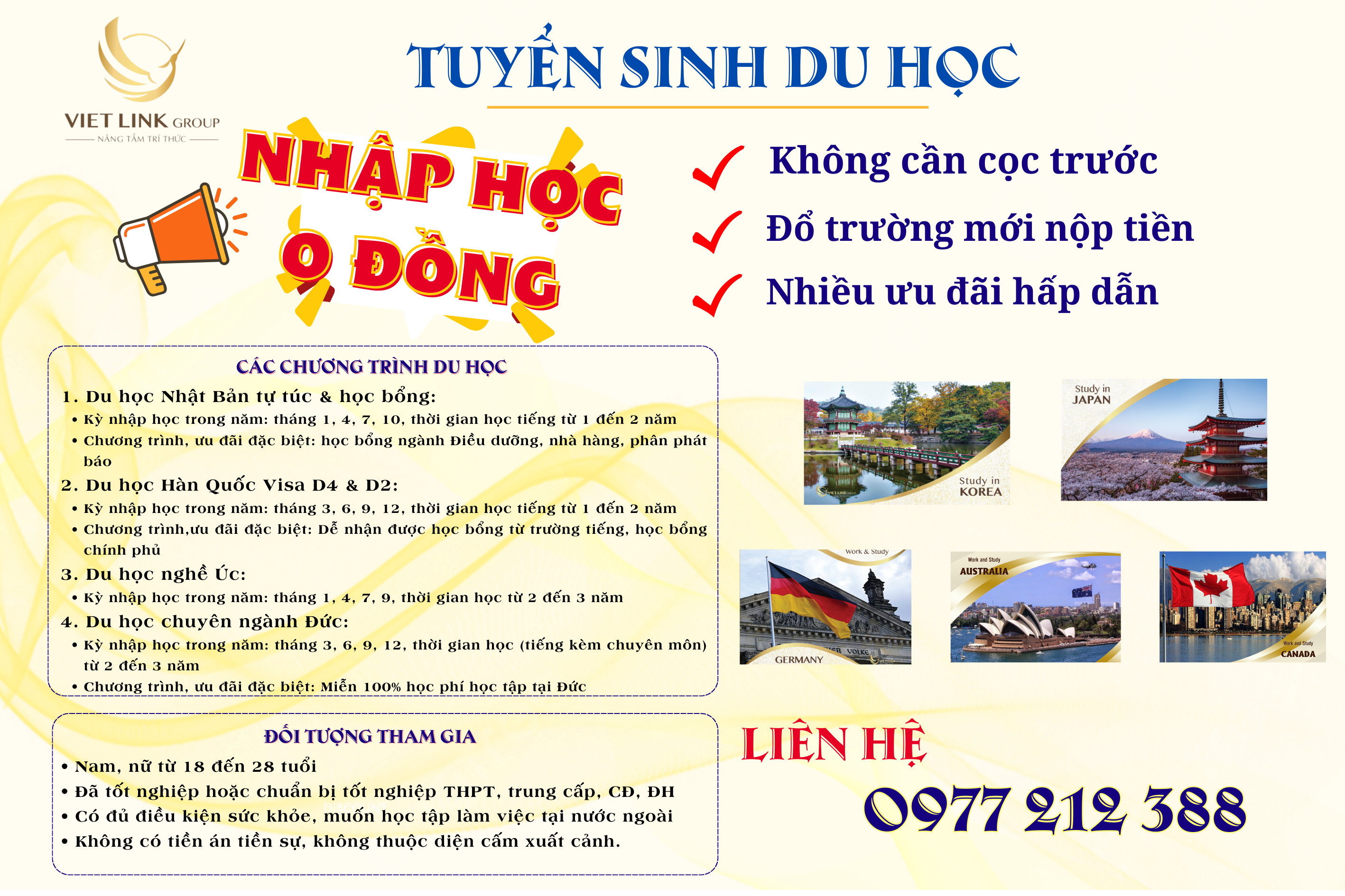 ƯỚC MƠ DU HỌC CHƯA BAO GIỜ DỄ ĐẾN THẾ !!! HÃY CÙNG VIET LINK CHẮP CÁNH CÙNG BẠN.