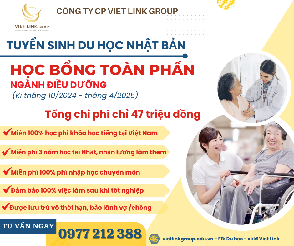 TUYỂN SINH DU HỌC NHÂT - HỌC BỔNG TOÀN PHẦN NGÀNH ĐIỀU DƯỠNG