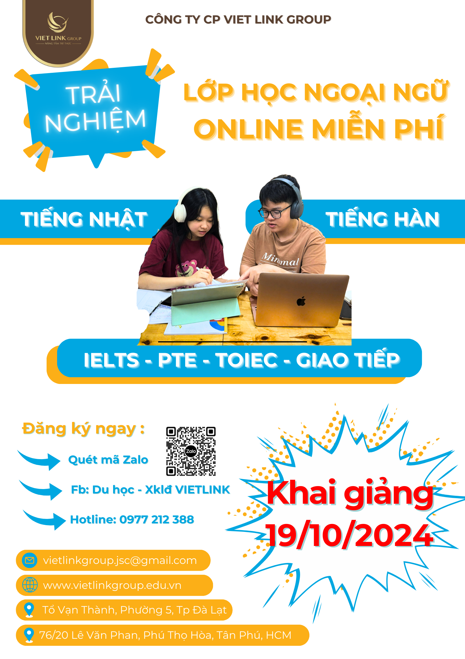 CƠ HỘI VÀNG! TRẢI NGHIỆM NGAY LỚP HỌC NGOẠI NGỮ ONLINE MIỄN PHÍ